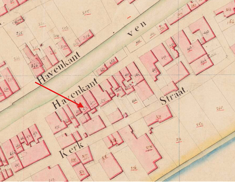 Molen Grutterij aan de Zz. Havenkant (Zevenbergen), Kadastrale kaart 1811-1832: minuutplan Zevenbergen, Noord-Brabant, sectie M, blad 01 | Database Nederlandse molens