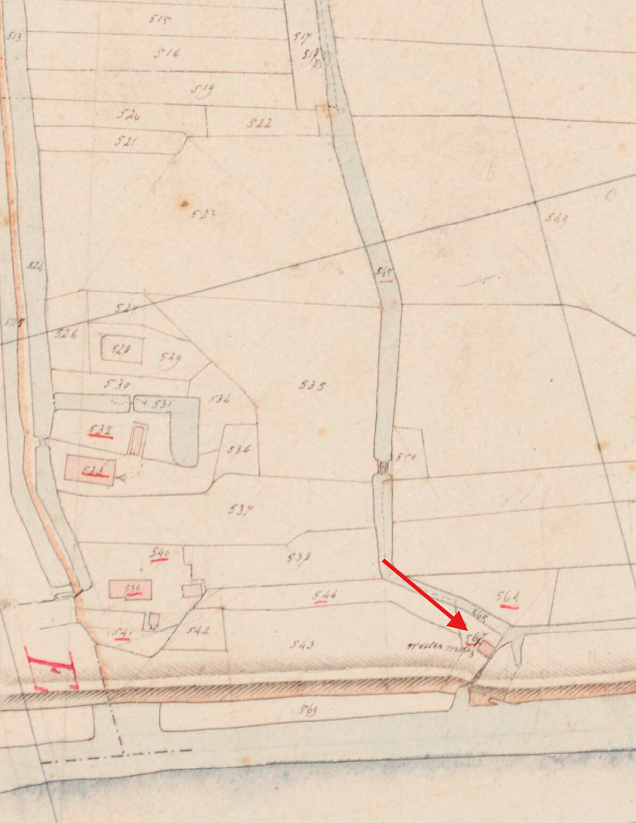 Molen 01214 h Boezempolder (Reeuwijk), Kadastrale kaart 1811-1832: minuutplan Sluipwijk, Zuid-Holland, sectie B, blad 02&nbsp; | Database Nederlandse molens