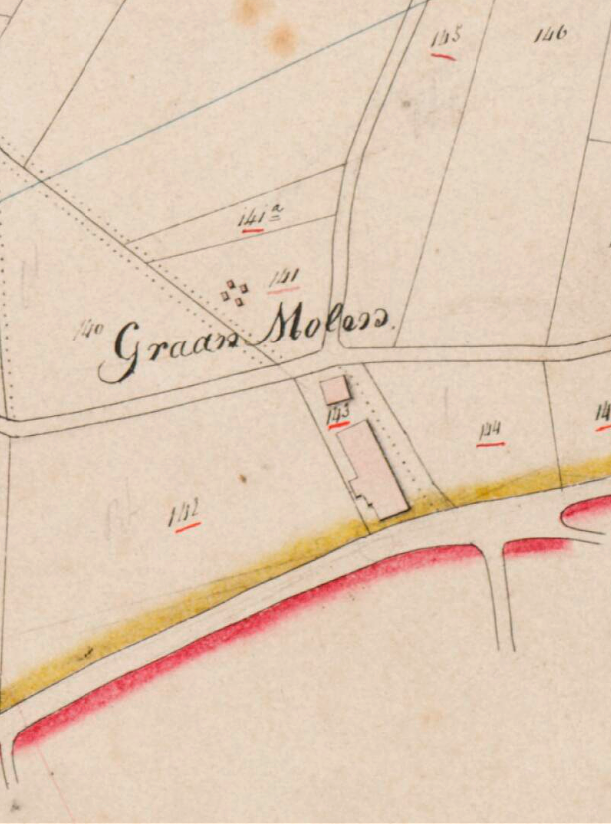 Molen 06488 t Molen van Aarle (Aarle-Rixtel), Kadastrale kaart 1811-1832: minuutplan Aarle-Rixtel, Noord-Brabant, sectie A, blad 01&nbsp; | Database Nederlandse molens