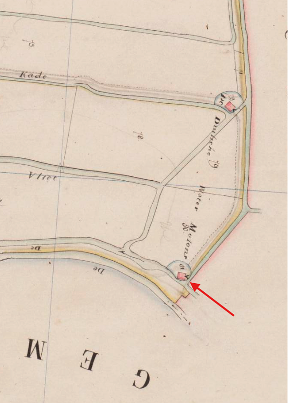 Molen 06680 g Polder Duil (Almkerk), Kadastrale kaart 1811-1832: minuutplan Emmikhoven, Noord-Brabant, sectie C, blad 01 | Database Nederlandse molens