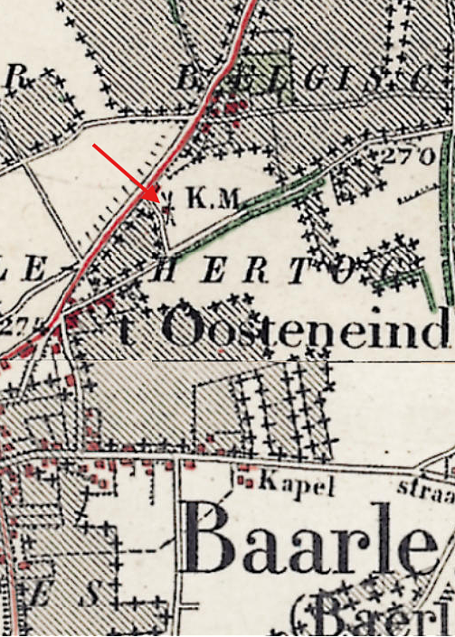 Molen 02866 a (standerdmolen) (Baarle-Nassau), Detail van topogr.kaart 1903 | Database Nederlandse molens