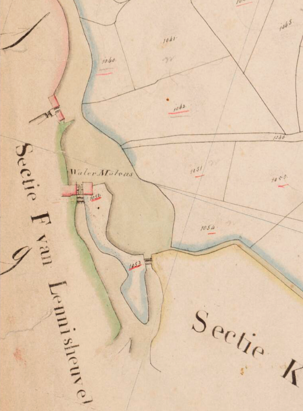Molen 13873 De Boxtelsche Watermoolen (rechts, volmolen) (Boxtel), Kadastrale kaart 1811-1832: minuutplan Boxtel, Noord-Brabant, sectie B, blad 02 | Database Nederlandse molens