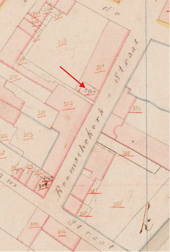 Molen 17256 Brouwerij de Schenkkan (Heusden), Kadastrale kaart 1811-1832: minuutplan Heusden, Noord-Brabant, sectie A, blad 01 | Database Nederlandse molens
