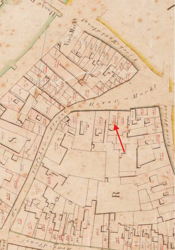 Molen Grutterij aan de Havermarkt (Breda), Kadastrale kaart 1811-1832: minuutplan Breda, Noord-Brabant, sectie A, blad 02&nbsp; | Database Nederlandse molens