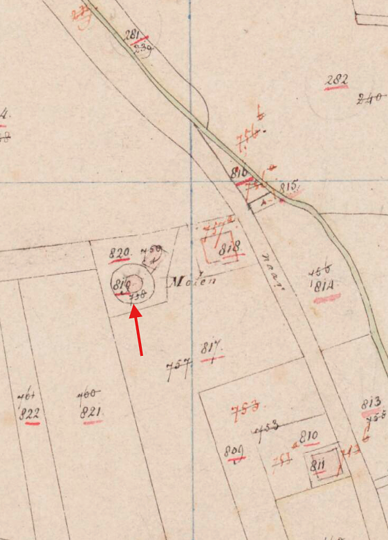 1, Molen 03130 Vleemingmolen / Molen van Lebbink / Molen van Jansen (Hengelo), Kadastrale kaart 1811-1832: minuutplan Hengelo, Gelderland, sectie K, blad 01&nbsp; | Database Nederlandse molens