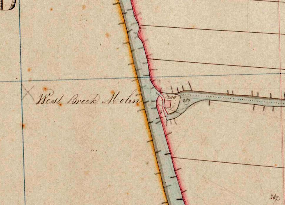 1, Molen 08063 Westbroekpolder (1e) (Zoeterwoude), fragment kadasterkaart Sectie C, blad 2 | Database Nederlandse molens