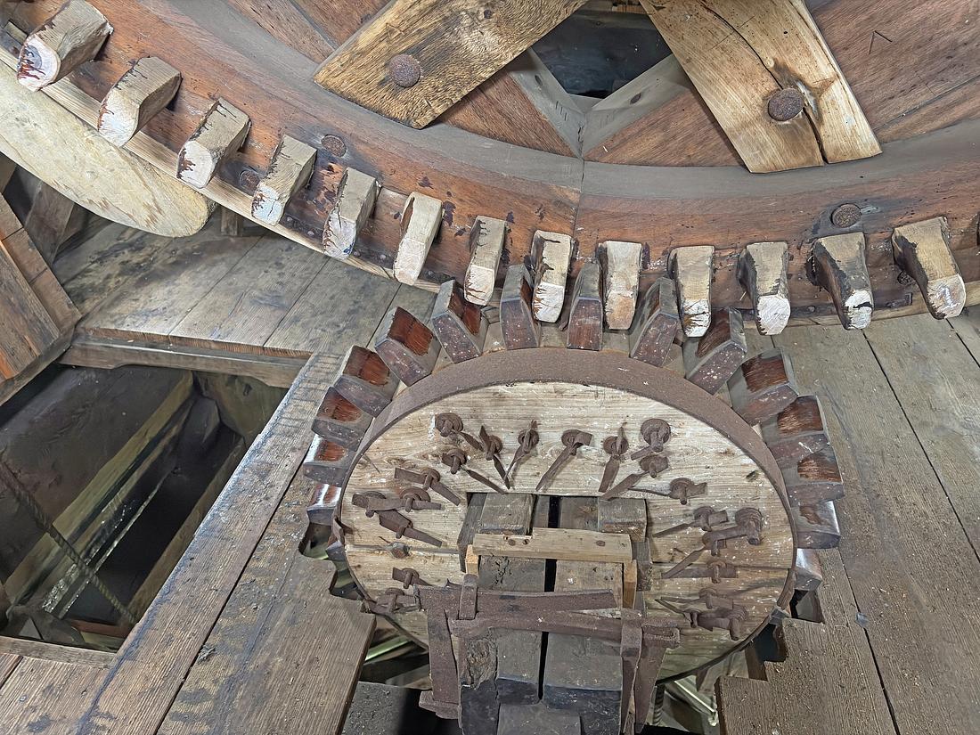 22, Molen 10690 De Poelenburg (ook: De Gekroonde Poelenburg) (Zaandam), Bernhard IJskes (14-09-2026)Detailopname varkenswiel&nbsp;&nbsp; | Database Nederlandse molens
