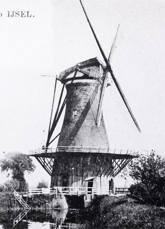Molen 00922 a Polder Berkenwoude / De Berkouse Molen / Hoge Molen (Ouderkerk aan den IJssel), Deel van ansichtkaart, collectie DHM | Database Nederlandse molens
