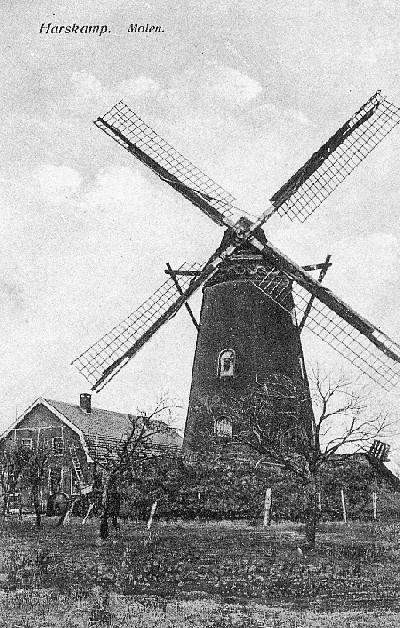 Molen 02479 Lane Marianne / Lana Mariana (Harskamp), Ansicht, coll. Paul Bouw, opname ca 1920 | Database Nederlandse molens