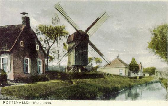 3, Molen 03263 a De Rot / Ald Rot (Rottevalle/ Rottefalle), Ansichtkaart J. Visser, coll. DVM | Database Nederlandse molens