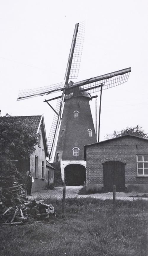 Molen 00275 Jonge Hermanus (Groesbeek), Foto coll. DHM opname 1938 | Database Nederlandse molens