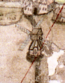 Molen 17378 Molen van Blauwe Sluis (Blauwe Sluis), detail van de kaart van het Oudeland van Lage Zwaluwe `553 | Database Nederlandse molens