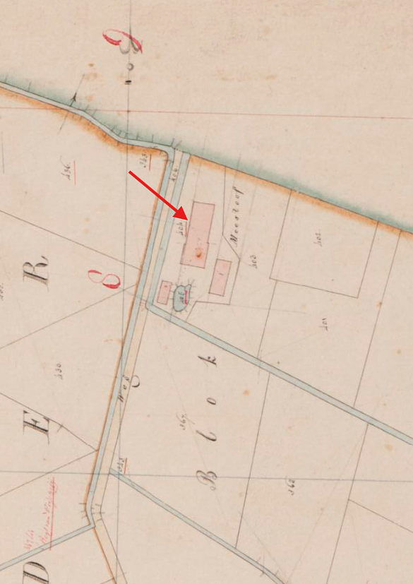 Molen 15893 De Molenpoldersche Meestoof (Oude-Tonge), Kadastrale kaart 1811-1832: minuutplan Oude Tonge, Zuid-Holland, sectie B, blad 04 | Database Nederlandse molens