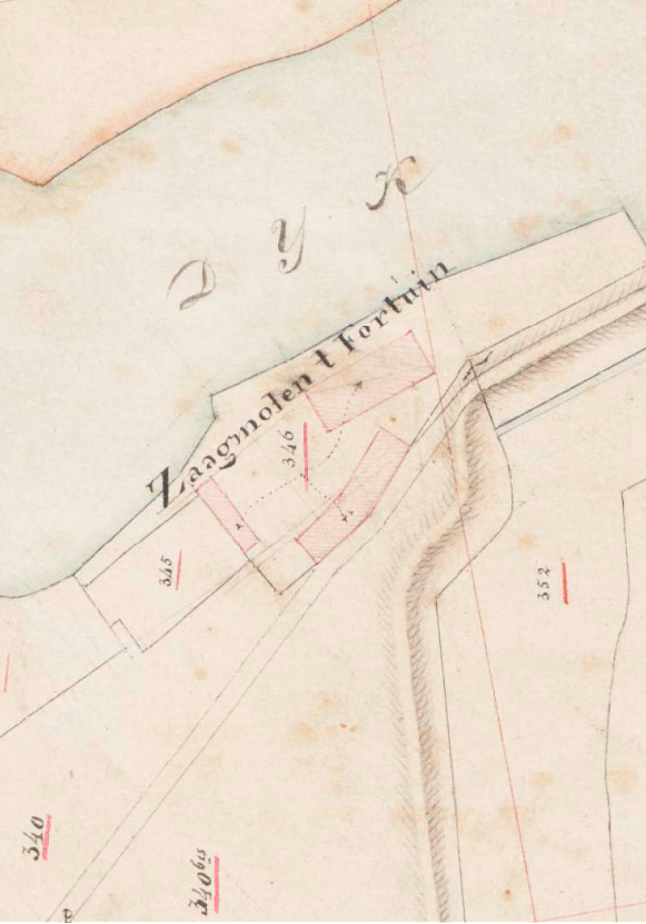 Molen 01878 a 't Fortuin (Zierikzee), Kadastrale kaart 1811-1832: minuutplan Zierikzee, Zeeland, sectie F, blad 03 | Database Nederlandse molens