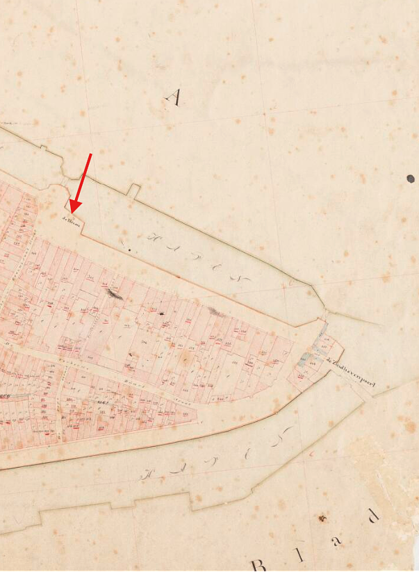 2, Molen 12548 De Kraan (Zierikzee), Kadastrale kaart 1811-1832: minuutplan Zierikzee, Zeeland, sectie B, blad 01 | Database Nederlandse molens