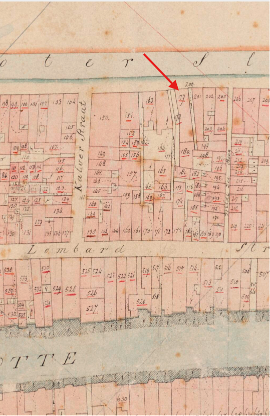Molen 18128 Grutmolen aan de Botersloot (Rotterdam-Centrum), Kadastrale kaart 1811-1832: minuutplan Rotterdam, Zuid-Holland, sectie K, blad 01 | Database Nederlandse molens