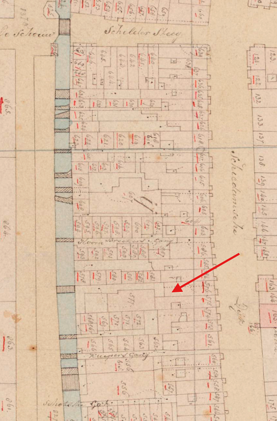 Molen 18141 Grutterij van Anthonij Romer - Schiedamse Dijk (Rotterdam-Centrum), Kadastrale kaart 1811-1832: minuutplan Rotterdam, Zuid-Holland, sectie H, blad 01&nbsp; | Database Nederlandse molens