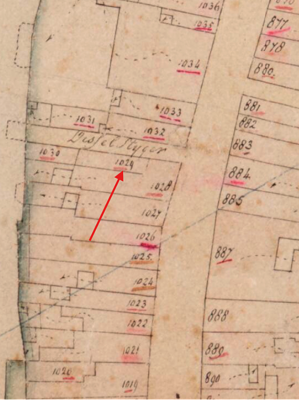 Molen Grutterij van Arjanus Vrijlandt - Voorstraat (Dordrecht), Kadastrale kaart 1811-1832: minuutplan Dordrecht, Zuid-Holland, sectie G, blad 01 | Database Nederlandse molens