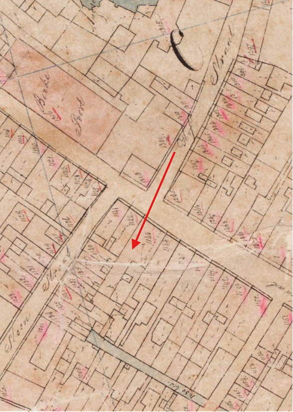 Molen Grutterij van Johannes Deegens (Degens) (Dordrecht), Kadastrale kaart 1811-1832: minuutplan Dordrecht, Zuid-Holland, sectie H, blad 01 | Database Nederlandse molens