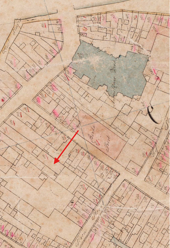 Molen Dordrechtsche Grutterij van Cornelis van Rietschoten (Dordrecht), Kadastrale kaart 1811-1832: minuutplan Dordrecht, Zuid-Holland, sectie H, blad 01&nbsp; | Database Nederlandse molens