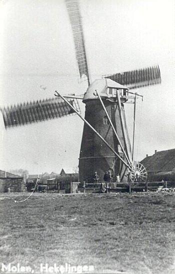 3, Molen 02768 Molen van Verrijp (Hekelingen), Ansichtkaart, foto 1910 , coll. DVM | Database Nederlandse molens