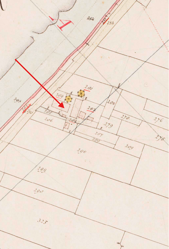 2, Molen 13630 Karnmolen aan de  Buitenkerk (Bodegraven), Kadastrale kaart 1811-1832: minuutplan Bodegraven, Zuid-Holland, sectie B, blad 02&nbsp; | Database Nederlandse molens