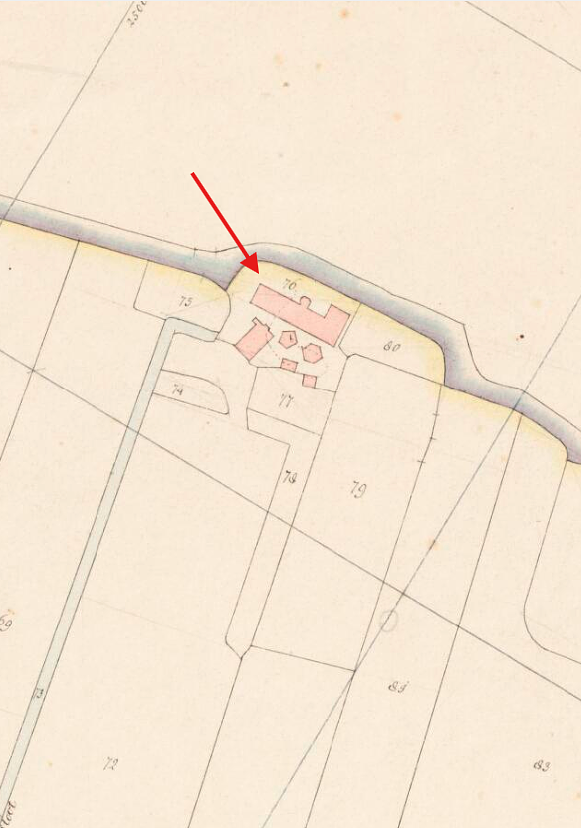Molen 07309 Karnmolen aan de  Ackerdijkseweg (Delft), Kadastrale kaart 1811-1832: minuutplan Ackersdijk en Vrouwenregt, Zuid-Holland, sectie A, blad 01&nbsp; | Database Nederlandse molens