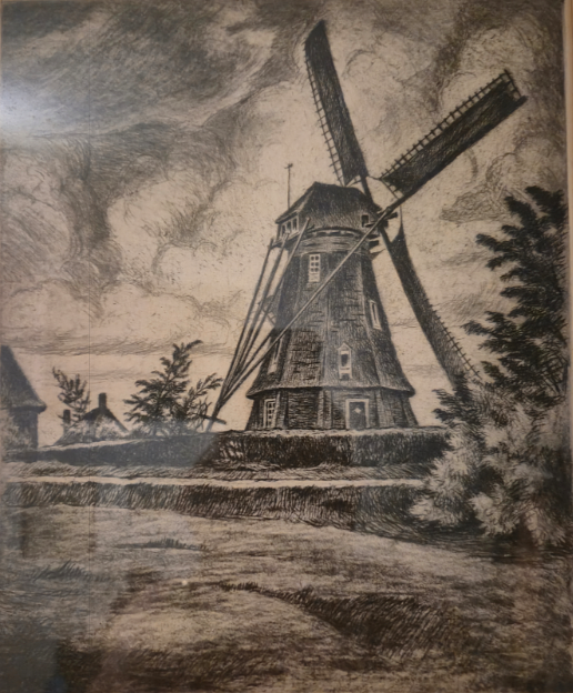 2, Molen 02475 Korenmolen van Ambrosius (Heerewaarden), Pentekening Eugen Hip 1932, collectie Thomas Prümmer (13-07-2026) | Database Nederlandse molens