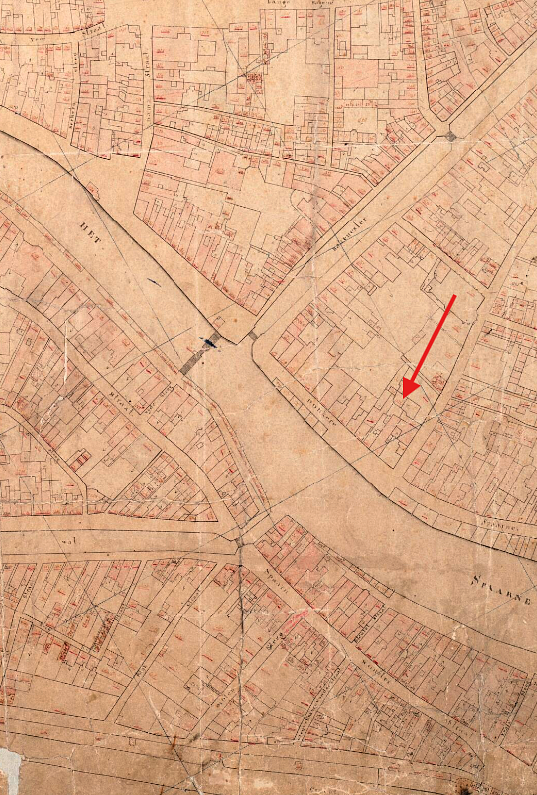 Molen 17319 Molen van Willem Vogels (Haarlem), Kadastrale kaart 1811-1832: minuutplan Haarlem, Noord-Holland, sectie D, blad 01&nbsp; | Database Nederlandse molens