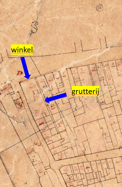Molen 17317 Grutterij van Johannes Leupen - Gasthuisvest (Haarlem), Kadastrale kaart 1811-1832: minuutplan Haarlem, Noord-Holland, sectie D, blad 01 | Database Nederlandse molens