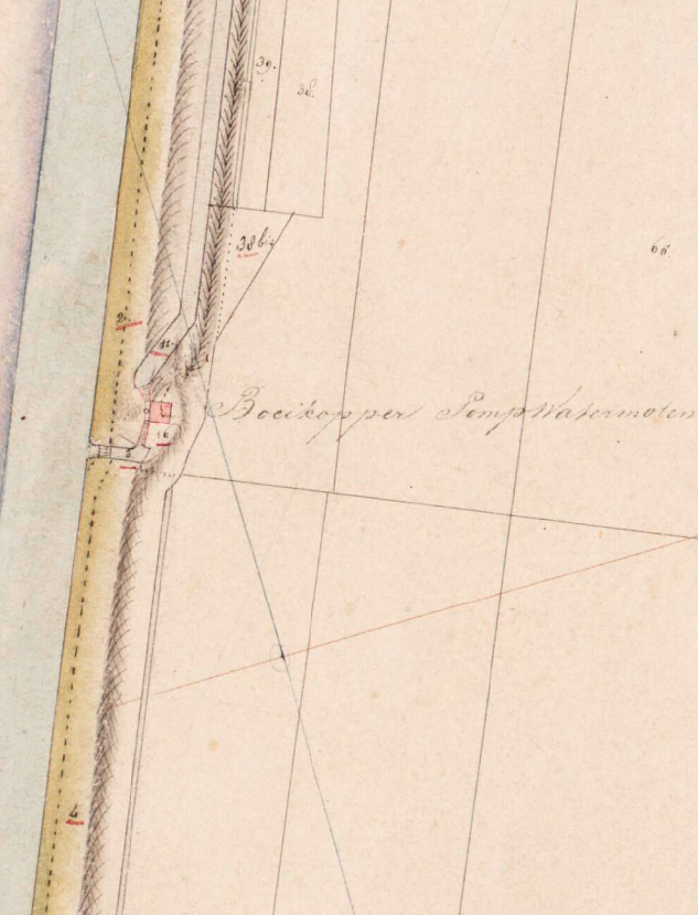 Molen 01471 d Polder Over- en Neder- Boeicop, Pompmolen (Hei- en Boeicop), Kadastrale kaart 1811-1832: minuutplan Hei- en Boeicop, Zuid-Holland, sectie B, blad 01 | Database Nederlandse molens