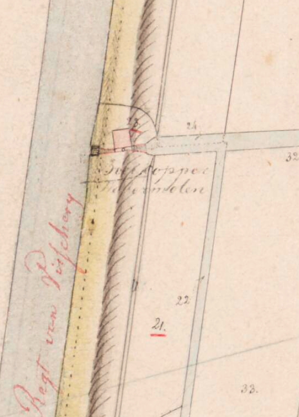 2, Molen 01471 c Polder Over- en Neder-Boeicop, Grote Boeicoppermolen (Hei- en Boeicop), Kadastrale kaart 1811-1832: minuutplan Hei- en Boeicop, Zuid-Holland, sectie A, blad 01 | Database Nederlandse molens