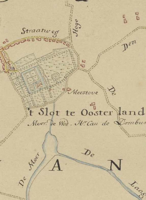 Molen Meestoof van Oosterland (Oosterland), kaart 1752, collectie Nationaal Archief | Database Nederlandse molens