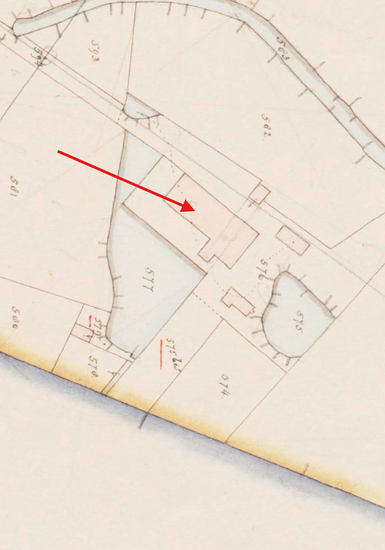 1, Molen 15887 (meestoof) (Den Bommel), Kadastrale kaart 1811-1832: minuutplan Den Bommel, Zuid-Holland, sectie B, blad 04 (MIN08035B04) | Database Nederlandse molens