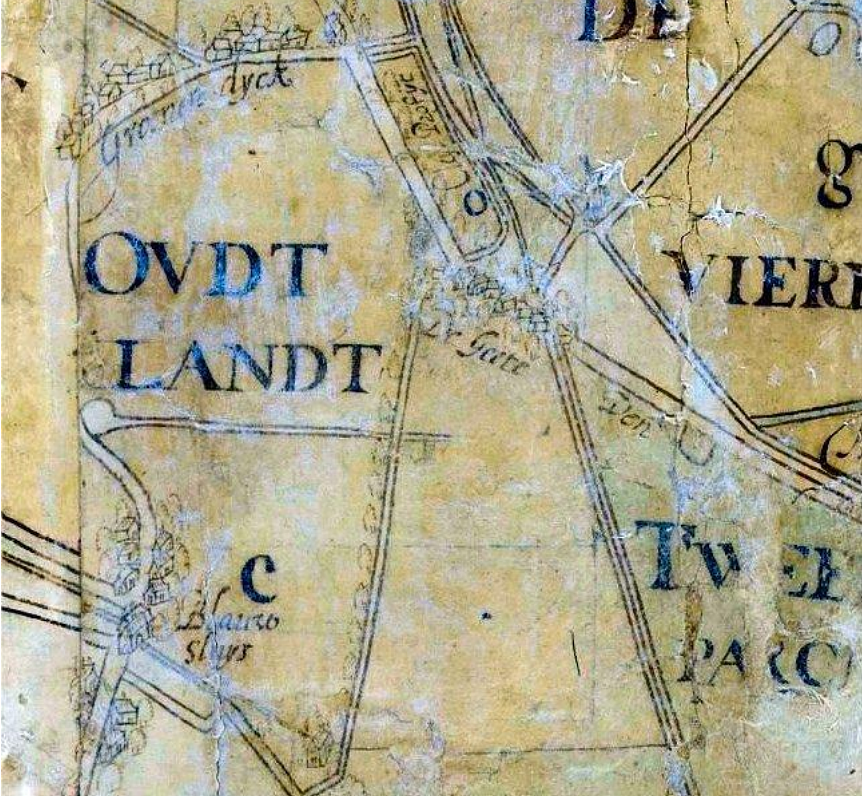 1, Molen 17707 (korenmolen) (Lage Zwaluwe), detail van kaart 1620, Jacob Jan Symonsz | Database Nederlandse molens