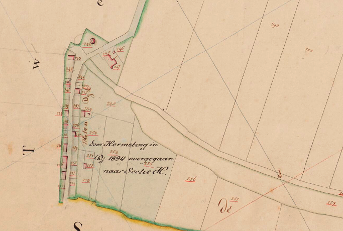 3, Molen 02589 (korenmolen) (Lage Zwaluwe), Kadastrale kaart 1811-1832: minuutplan Hooge en Lage Zwaluwe, Noord-Brabant, sectie D, blad 03 | Database Nederlandse molens