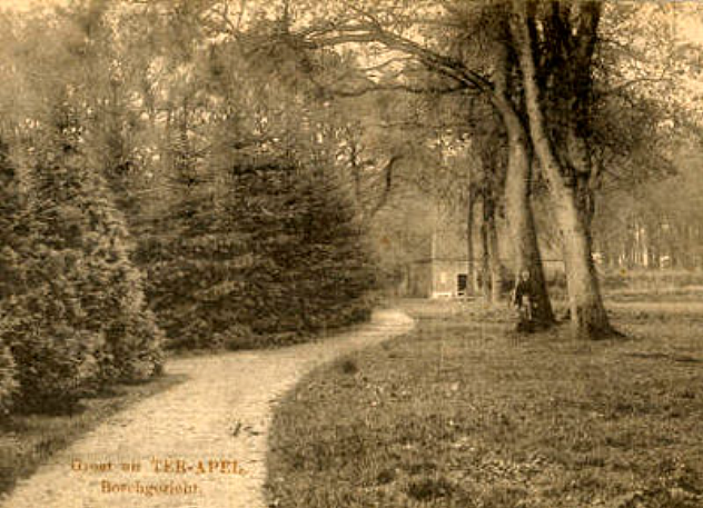 Molen 10823 (watermolen) (Ter Apel), Ansichtkaart, het molenhuis stond tot 1928 | Database Nederlandse molens