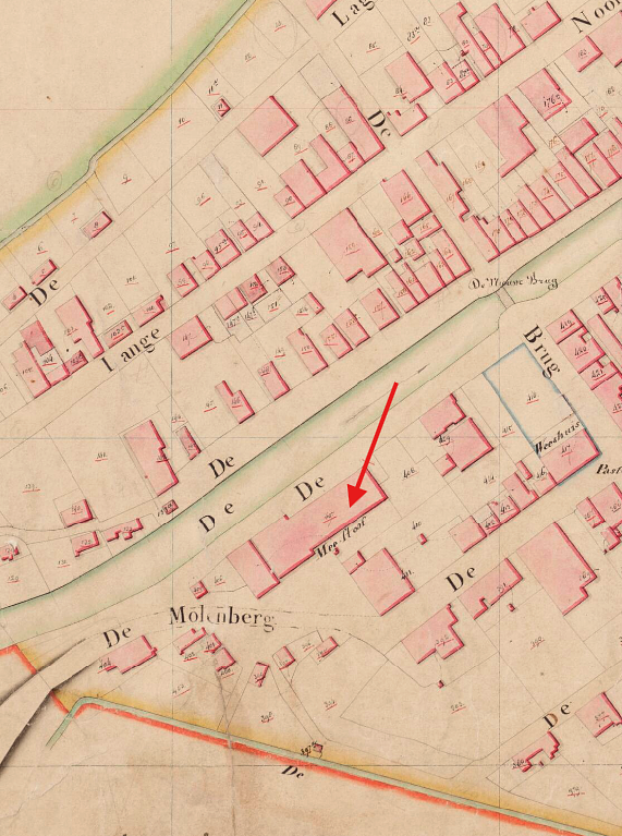 Molen 16985 Nieuwe Zevenbergsche Meestoof (Zevenbergen), Kadastrale kaart 1811-1832: minuutplan Zevenbergen, Noord-Brabant, sectie M, blad 01&nbsp; | Database Nederlandse molens