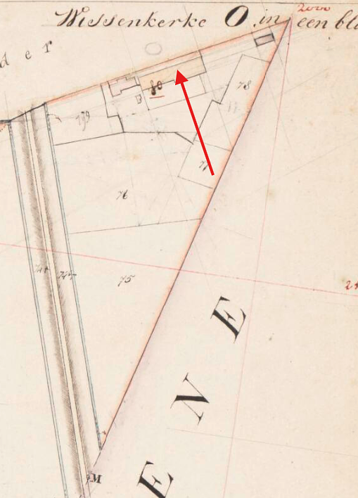 Molen 17328 Meestoof De Hoop (Geersdijk), Kadastrale kaart 1811-1832: minuutplan Wissenkerke, Zeeland, sectie O, blad 01 | Database Nederlandse molens