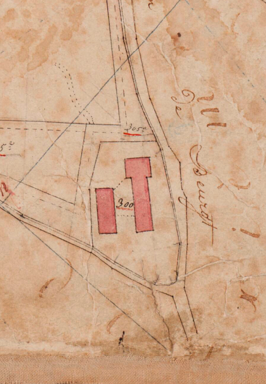 Molen 17082 Meestoof De Koe (Haamstede), Kadastrale kaart 1811-1832: minuutplan Haamstede, Zeeland, sectie B, blad 01&nbsp; | Database Nederlandse molens