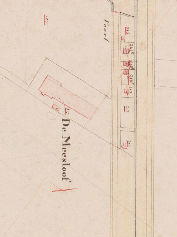 Molen 12645 Meestoof De Sleutels (Axel), Detail Kadastrale kaart 1811-1832: minuutplan Axel, Zeeland, sectie B, blad 03 (MIN09006B03) | Database Nederlandse molens