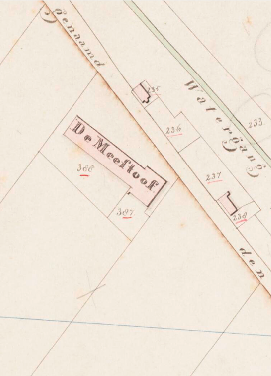 Molen 15707 De Meestoof De Vos (Nieuw-Vossemeer), detail Kadastrale kaart 1811-1832: minuutplan Nieuw Vossemeer, Noord-Brabant, sectie B, blad 03 (MIN10108B03) | Database Nederlandse molens