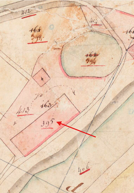 Molen 17070 Oost-Meestoof (Brouwershaven), Detail Kadastrale kaart 1811-1832: minuutplan Brouwershaven, Zeeland, sectie C, blad 01 (MIN09015C01) | Database Nederlandse molens