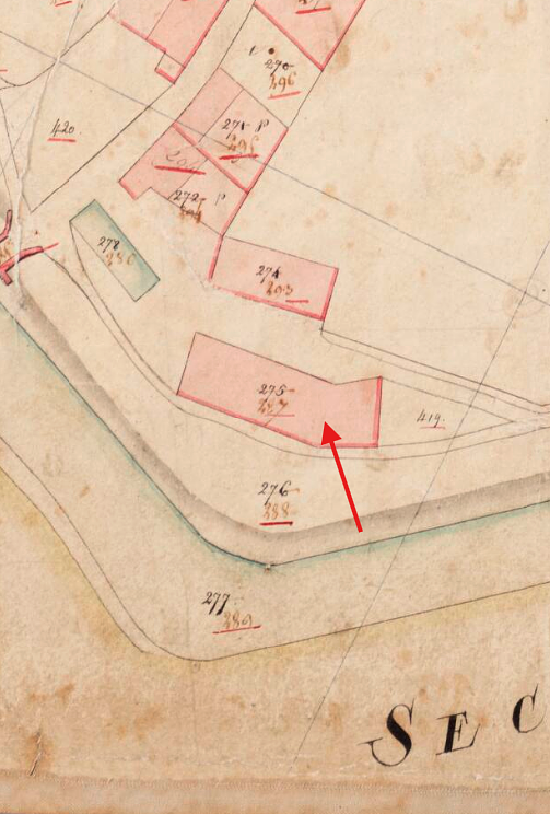 Molen 17071 Binnen-Meestoof (Brouwershaven), Detail Kadastrale kaart 1811-1832: minuutplan Brouwershaven, Zeeland, sectie C, blad 01 (MIN09015C01) | Database Nederlandse molens