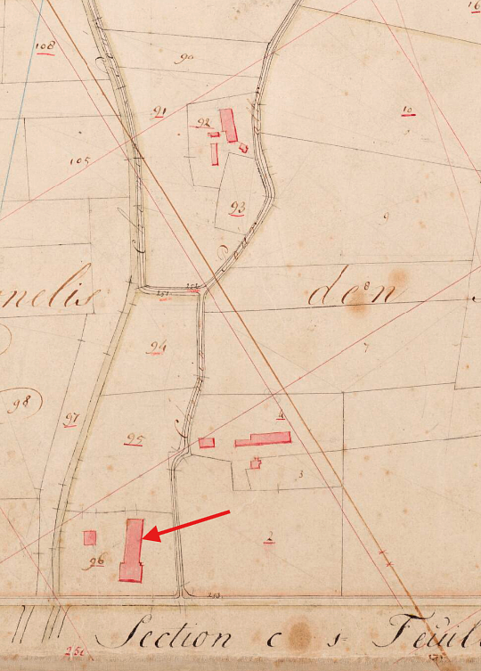 Molen 15852 De Oude Meestoof (Dreischor), Kadastrale kaart 1811-1832: minuutplan Dreischor, Zeeland, sectie D, blad 01 (MIN09022D01) | Database Nederlandse molens