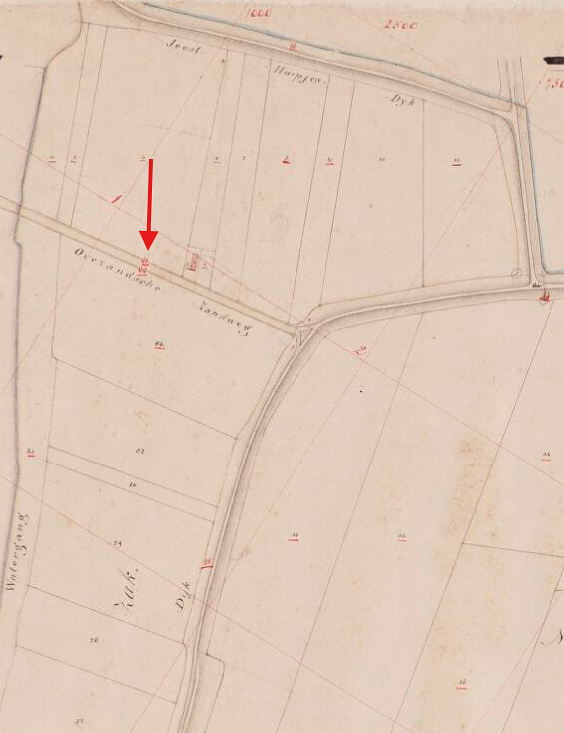 Molen Meestoof In de Vlugt (Nisse), Kadastrale kaart 1811-1832: minuutplan Nisse, Zeeland, sectie E, blad 01 (MIN09068E01)
De Meestoof stond hier nog niet ingetekend | Database Nederlandse molens