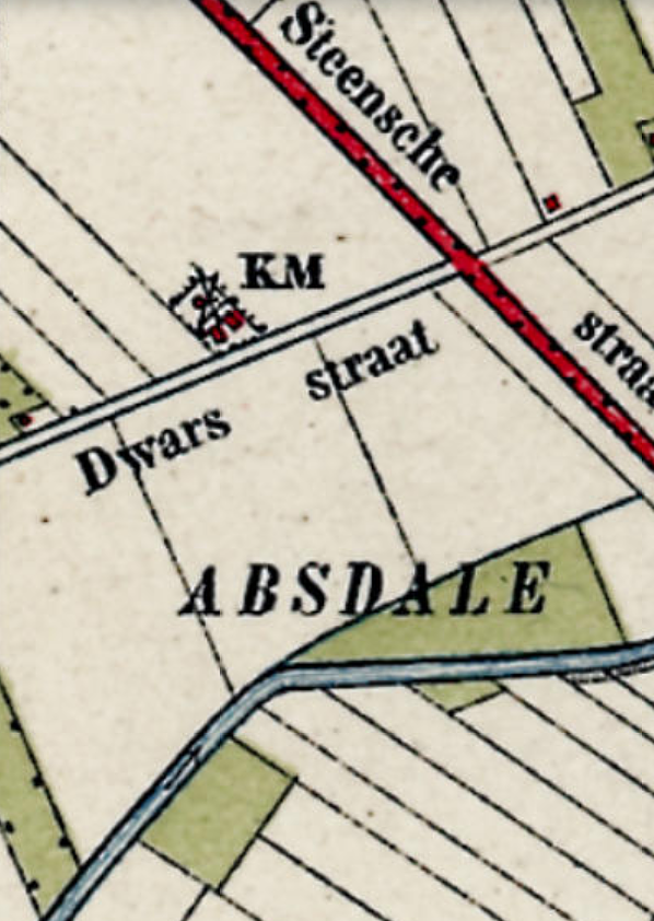 Molen 04195 a Molen de Meyer (Absdale), detail van topogr.kaart 1915 | Database Nederlandse molens