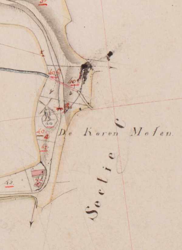 Molen 04897 b Molen van Ellewoutsdijk (Ellewoutsdijk), Kadastrale kaart 1811-1832: minuutplan Ellewoutsdijk, Zeeland, sectie B, blad 01 (MIN09028B01) | Database Nederlandse molens