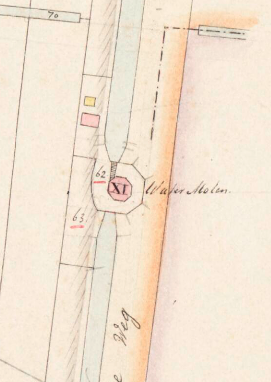 Molen 01789 bis l Nieuwkoopse Droogmakerij, Nieuwkoopse polder, 3e gang, tweede molen 11 (Nieuwveen), Kadastrale kaart 1811-1832: minuutplan Nieuwveen, Zuid-Holland, sectie B, blad 01 (MIN08135B01) | Database Nederlandse molens