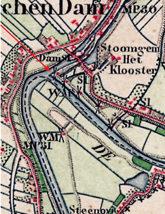 Molen 02559 l Polders Nieuwland en Leerbroek, bovenmolen (1) (Arkel), detail van topogr.kaart 1883 | Database Nederlandse molens